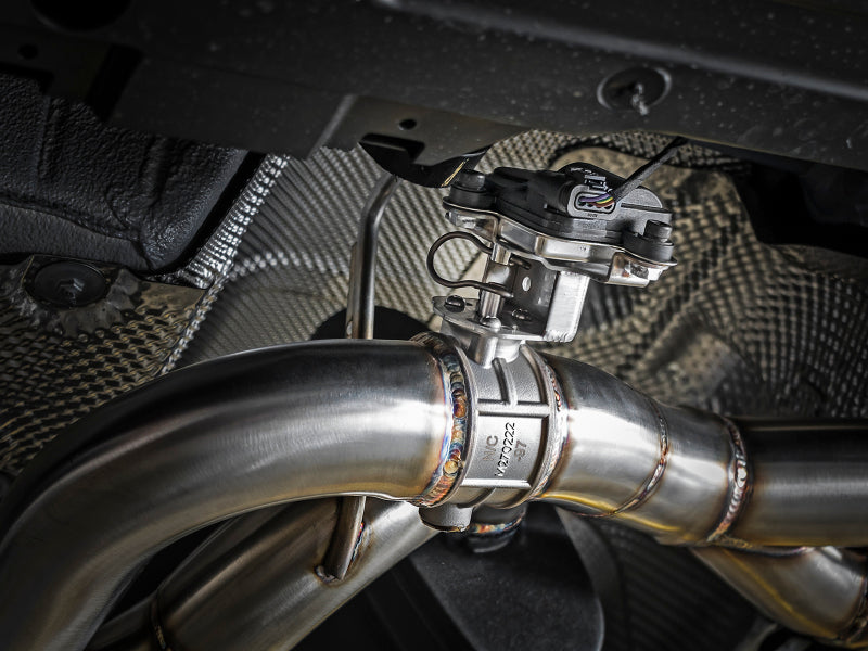 aFe MACH Force-Xp 2-1/2in Stainless Steel Axle Back Exhaust w/CF 15-19 BMW M3/M4 (F80/82/83) 49-36338-1C 49-36338-1C Photo - Mounted