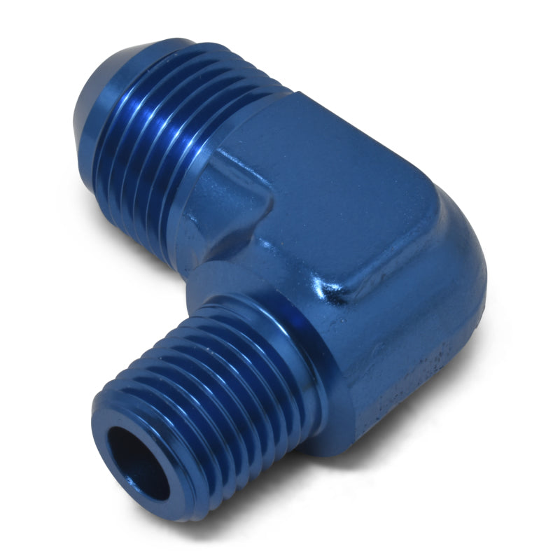 Russell -8 AN 90° Flare to Pipe Adapter (Blue Finish) 660860 Photo - out of package