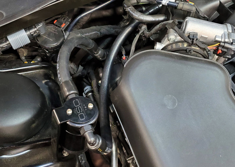 J&L 11-22 3.6L V6 Dodge Charger/Challenger/Chrysler 300C Oil Separator 3.0 - Black Anodized 3068P-B 3068P-B Photo - Mounted