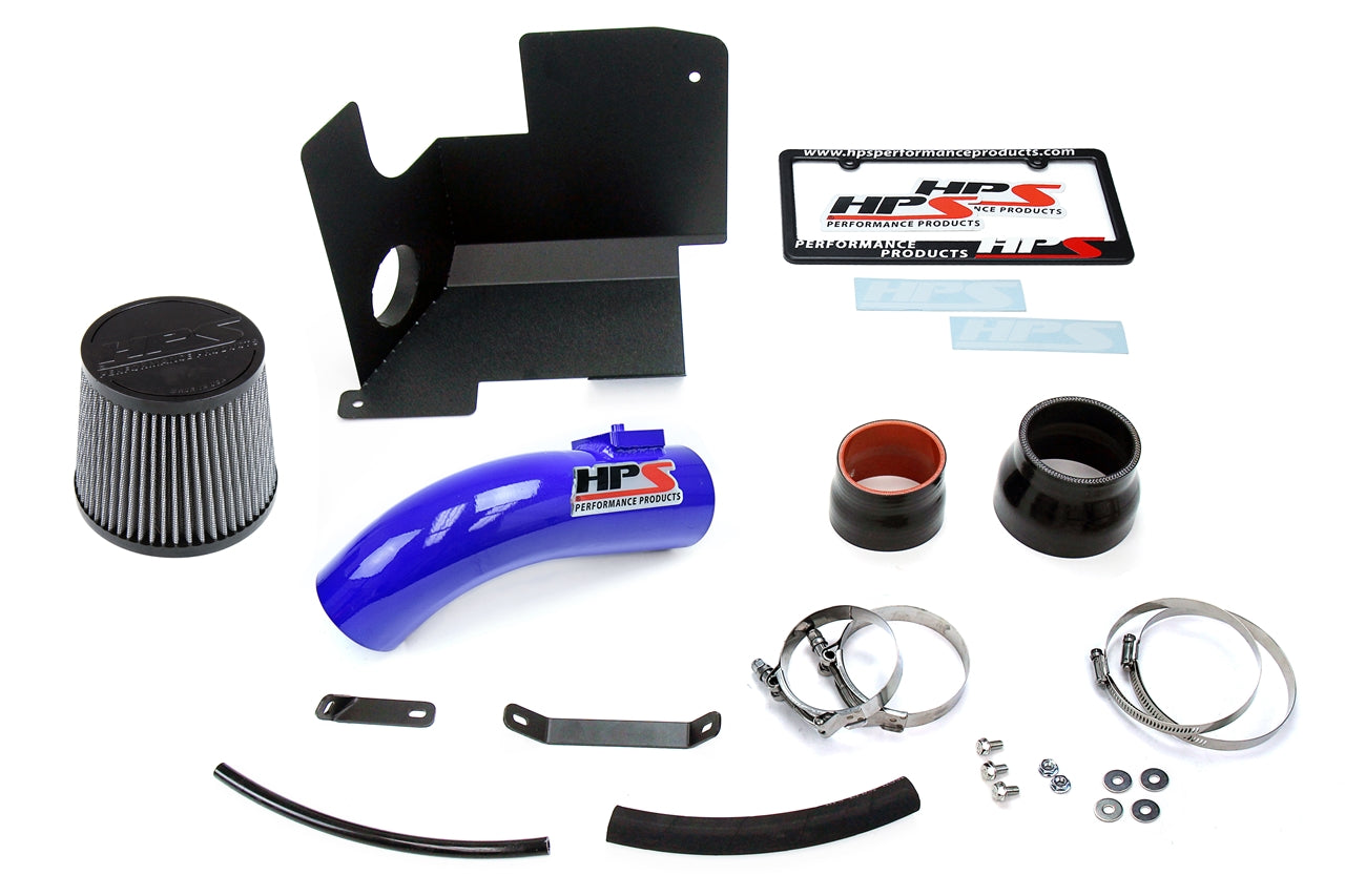 HPS Performance Products Shortram Air Intake Kit 2013-2015 Acura ILX 2.4L, Includes Heat Shield, Blue