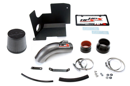 HPS Performance Products Shortram Air Intake Kit 2012-2015 Honda Civic Si 2.4L, Includes Heat Shield, Gunmetal