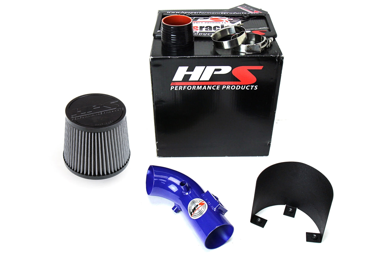HPS Performance Products Shortram Air Intake Kit 2006-2011 Honda Civic 1.8L, Includes Heat Shield, Blue