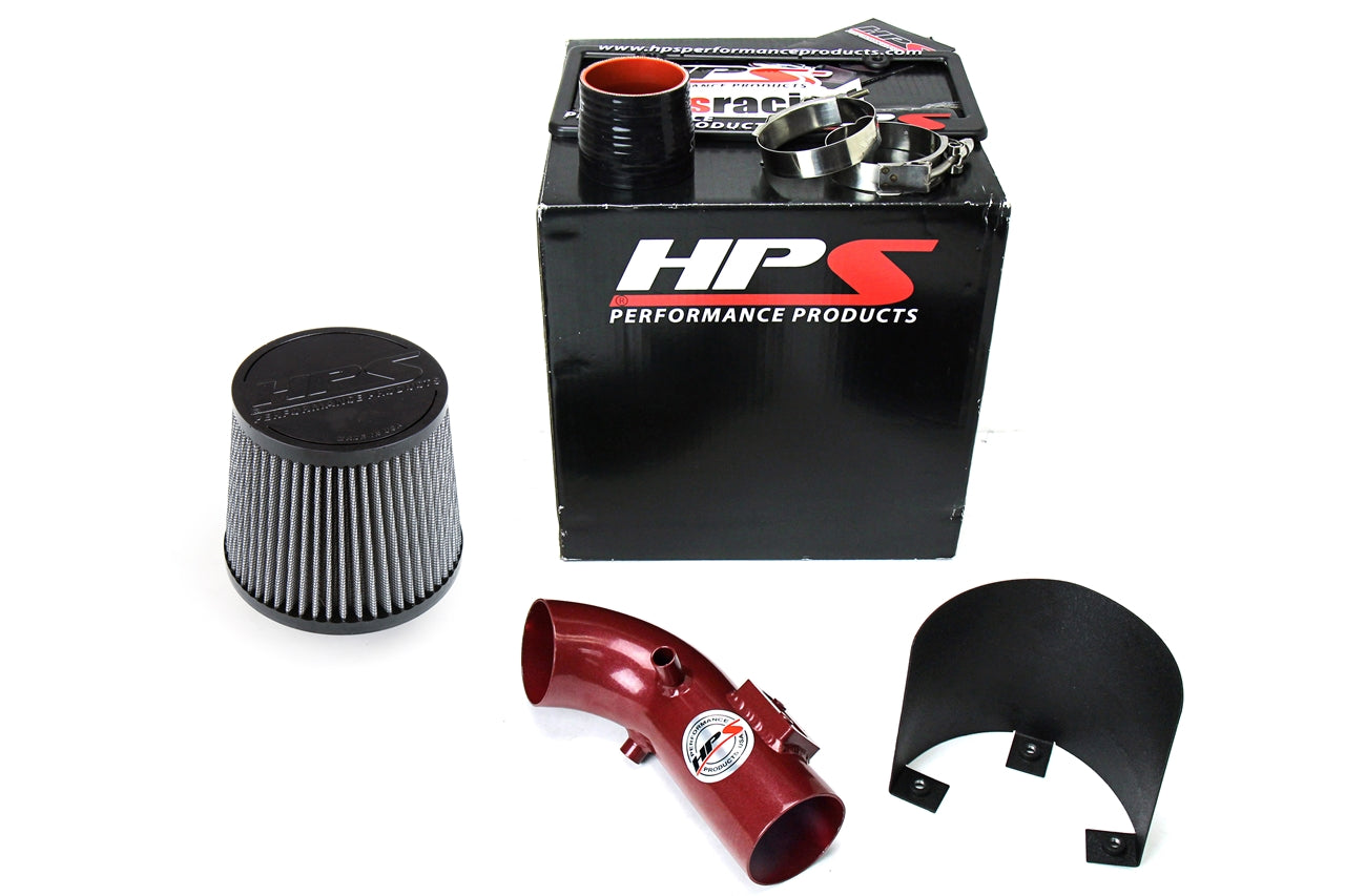 HPS Performance Products Shortram Air Intake Kit 2006-2011 Honda Civic 1.8L, Includes Heat Shield, Red