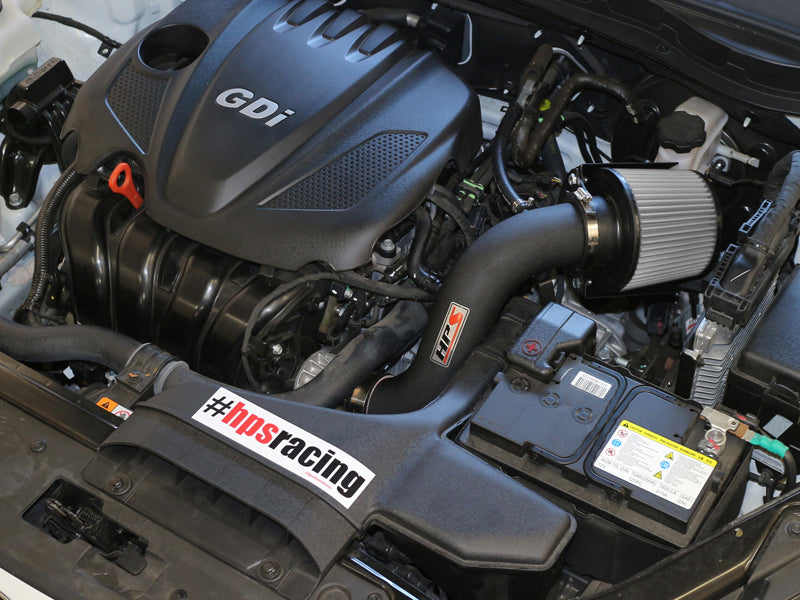 HPS Performance Products Shortram Air Intake Kit 2011-2015 Kia Optima 2.4L, Includes Heat Shield, Black