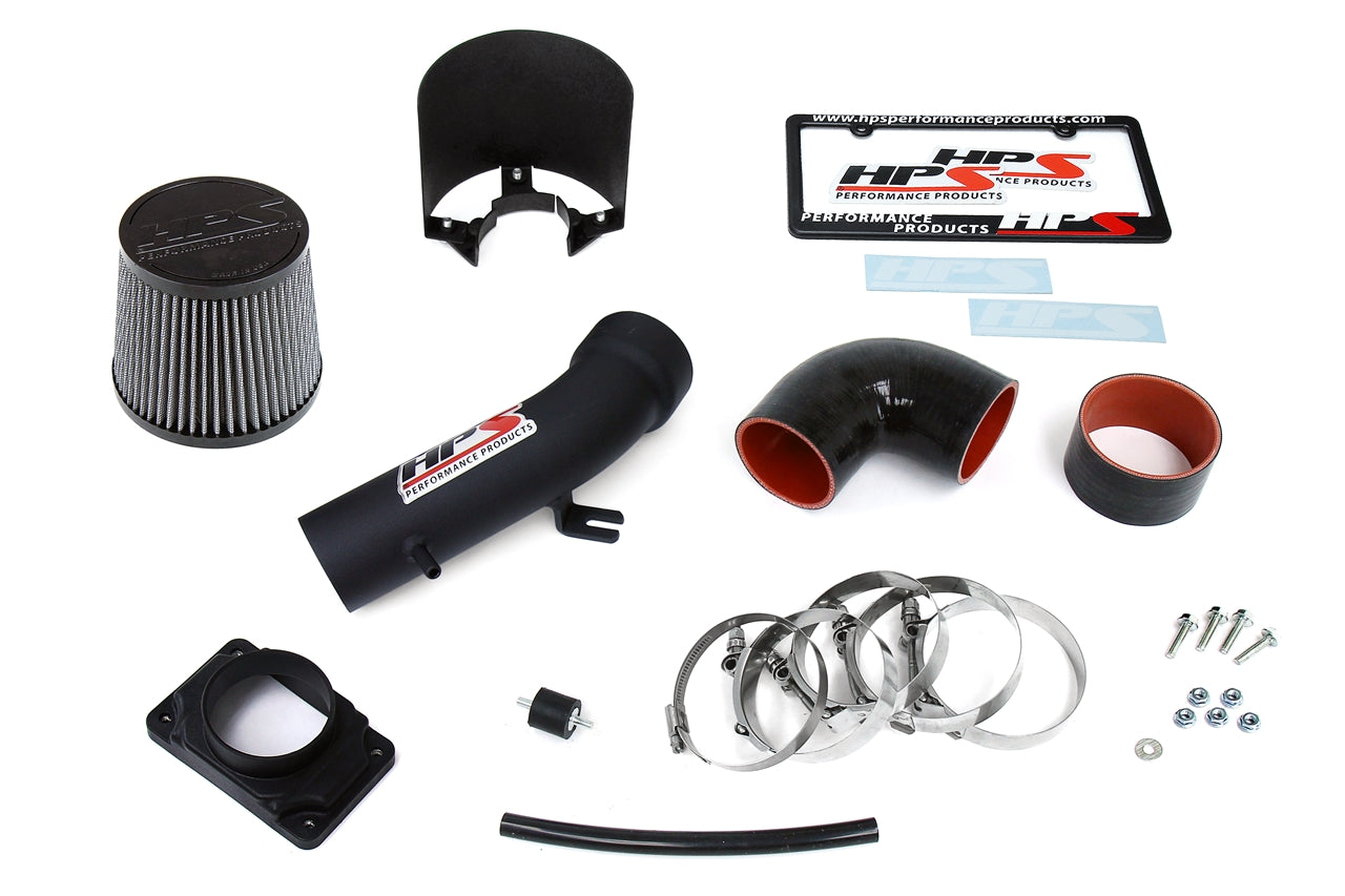 HPS Performance HPS Shortram Air Intake Kit 2000-2005 Mitsubishi Eclipse V6 3.0L, Includes Heat Shield, Black