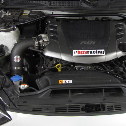 HPS Performance Products Shortram Air Intake Kit 2013-2015 Hyundai Genesis Coupe 3.8L V6, Includes Heat Shield, Blue