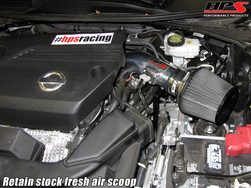 HPS Performance Products HPS Shortram Air Intake Kit 2013-2017 Nissan Altima Sedan 2.5L, Polish
