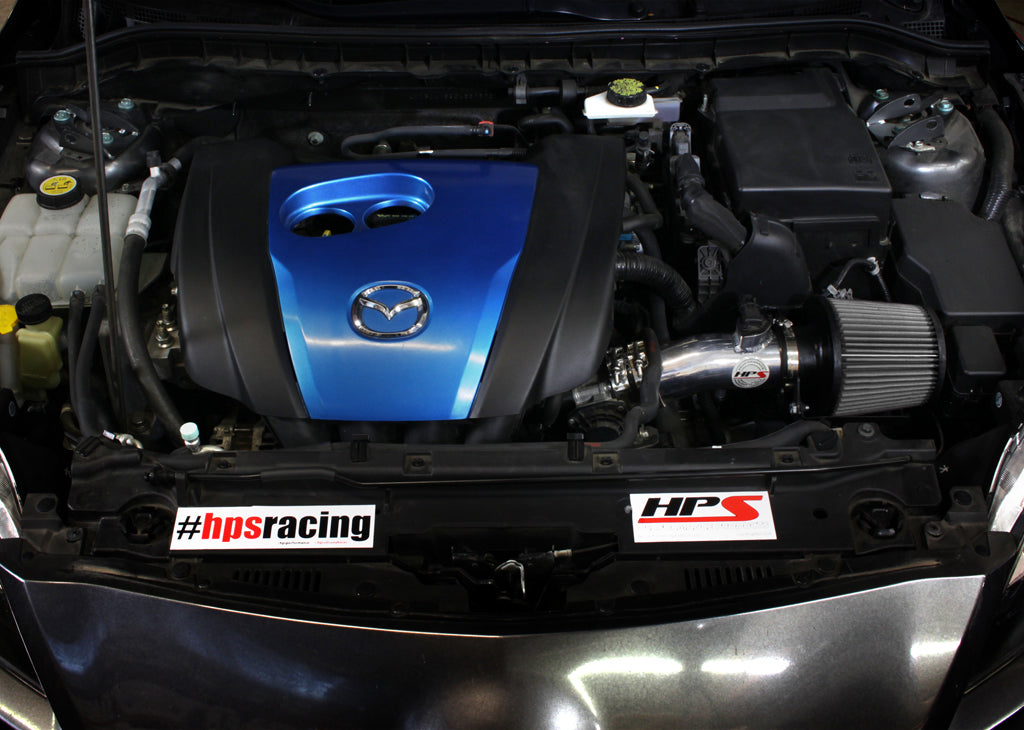 HPS Performance HPS Shortram Air Intake Kit 2012-2013 Mazda Mazda3 2.0L Skyactiv, Includes Heat Shield, 827-531