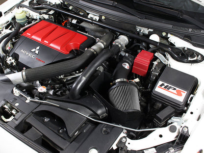 HPS Performance Products HPS Shortram Air Intake Kit 2008-2015 Mitsubishi Lancer Evolution X 2.0L, Includes Heat Shield, Black