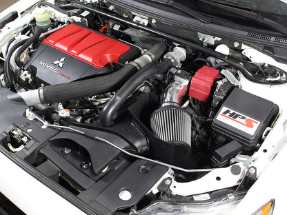 HPS Performance Products HPS Shortram Air Intake Kit 2008-2015 Mitsubishi Lancer Evolution X 2.0L, Includes Heat Shield, 827-535