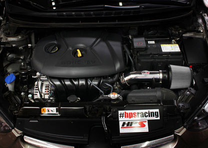 HPS Performance HPS Shortram Air Intake Kit 2011-2016 Hyundai Elantra 1.8L, Includes Heat Shield, 827-538
