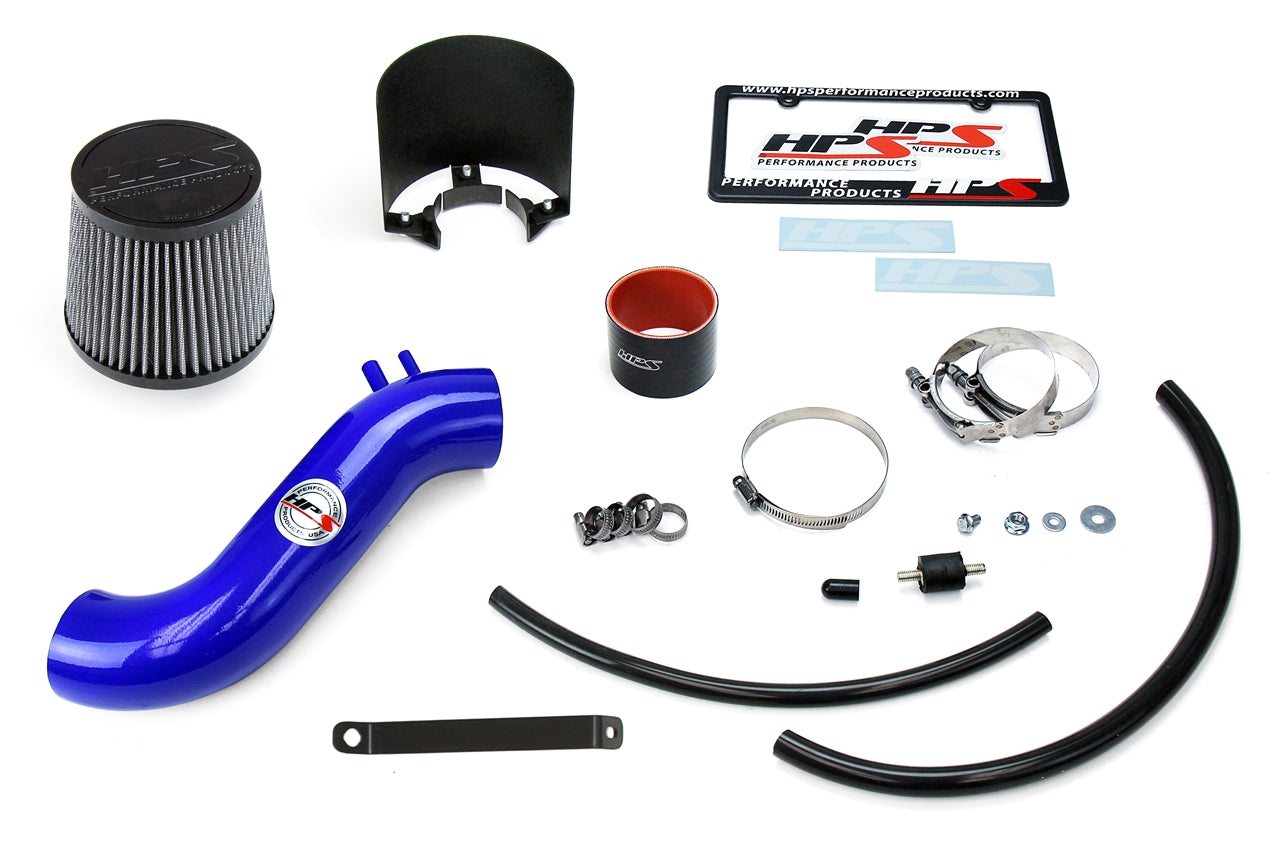 HPS Performance Products HPS Shortram Air Intake Kit 2016-2018 Kia Optima 2.4L Non Turbo, Includes Heat Shield, Blue