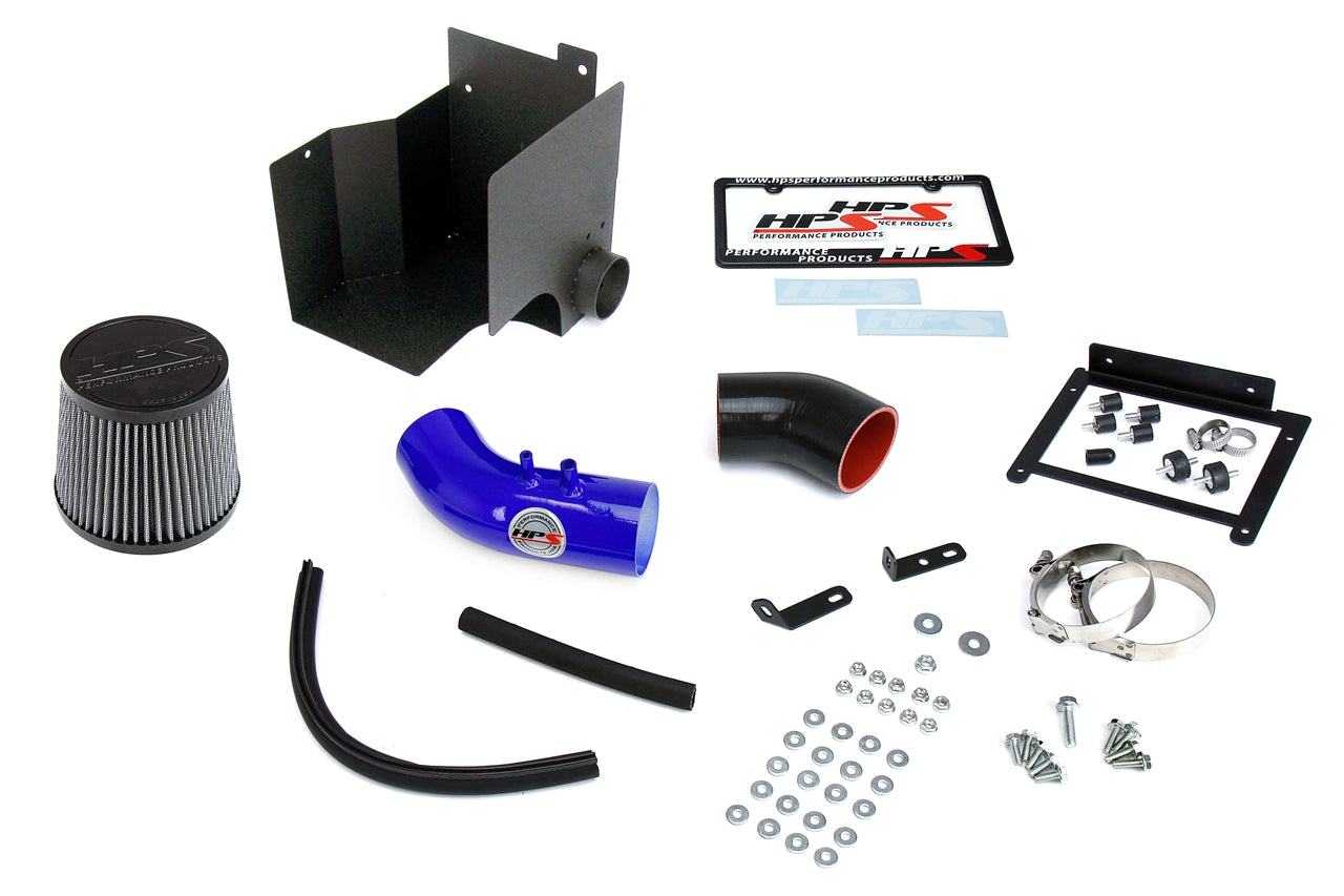 HPS Performance Products HPS Shortram Air Intake Kit 2010-2013 Kia Forte 2.0L, Includes Heat Shield, Blue