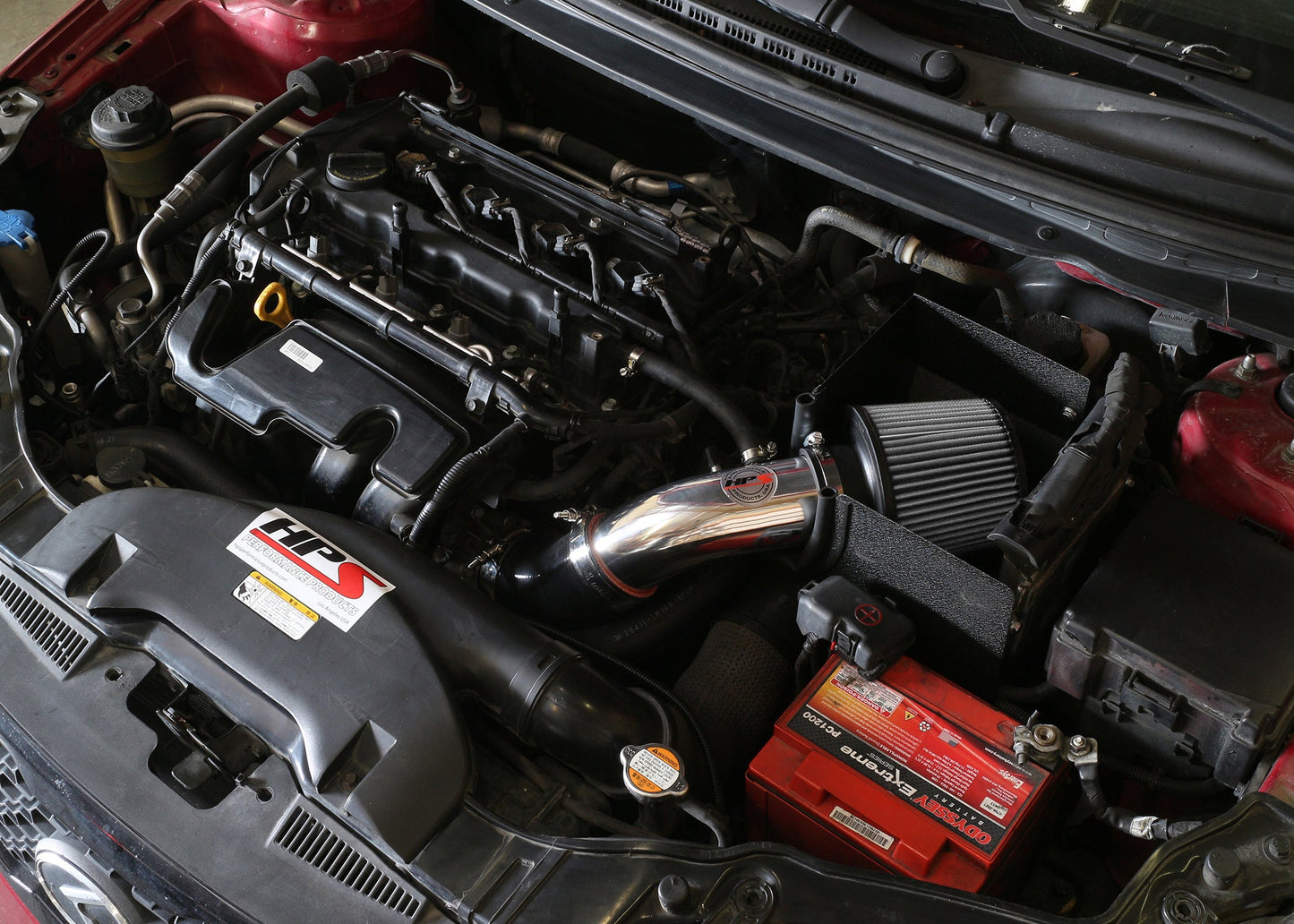 HPS Performance Products HPS Shortram Air Intake Kit 2010-2013 Kia Forte 2.0L, Includes Heat Shield, Polish