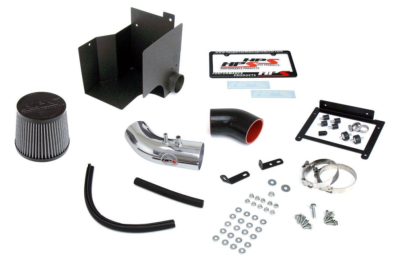 HPS Performance Products HPS Shortram Air Intake Kit 2010-2013 Kia Forte 2.0L, Includes Heat Shield, Polish