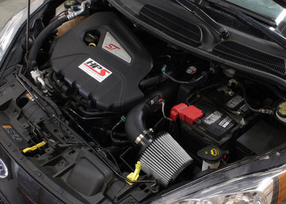 HPS Performance Products Shortram Air Intake Kit 2014-2015 Ford Fiesta ST 1.6L Turbo, Includes Heat Shield, Black