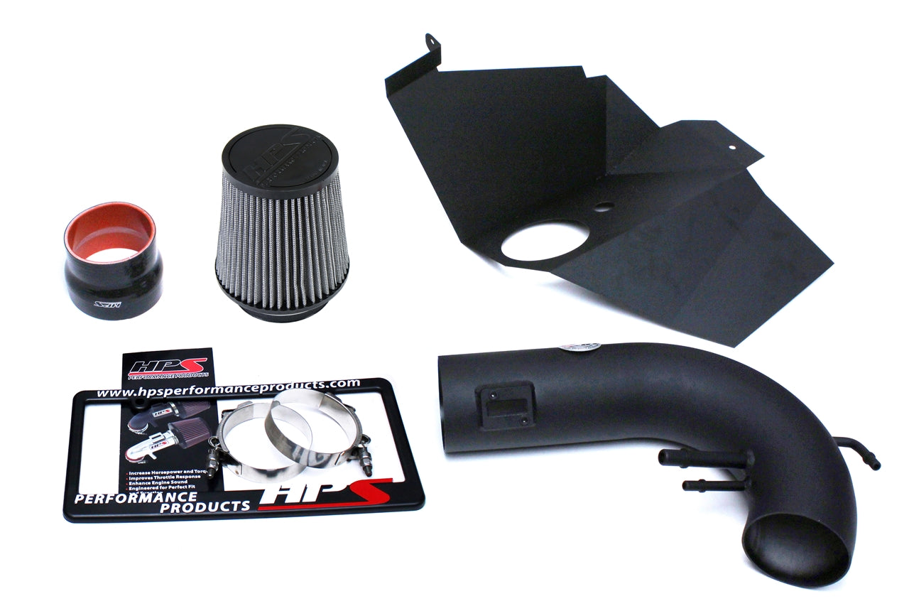 HPS Performance HPS Shortram Air Intake Kit 2015-2017 Ford Mustang GT V8 5.0L, Includes Heat Shield, Black