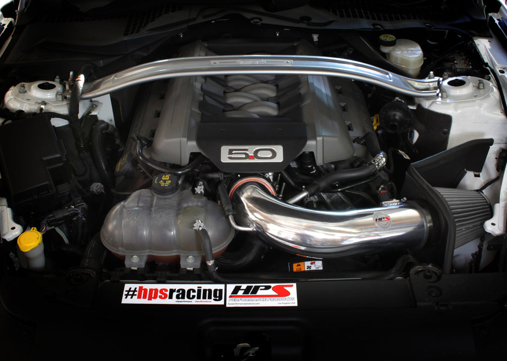 HPS Performance Products HPS Shortram Air Intake Kit 2015-2017 Ford Mustang GT V8 5.0L, Includes Heat Shield, Blue