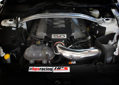 HPS Performance Products HPS Shortram Air Intake Kit 2015-2017 Ford Mustang GT V8 5.0L, Includes Heat Shield, Blue