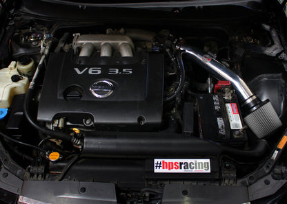 HPS Performance Shortram Air Intake Kit 2004-2008 Nissan Maxima V6 3.5L, Includes Heat Shield, Red