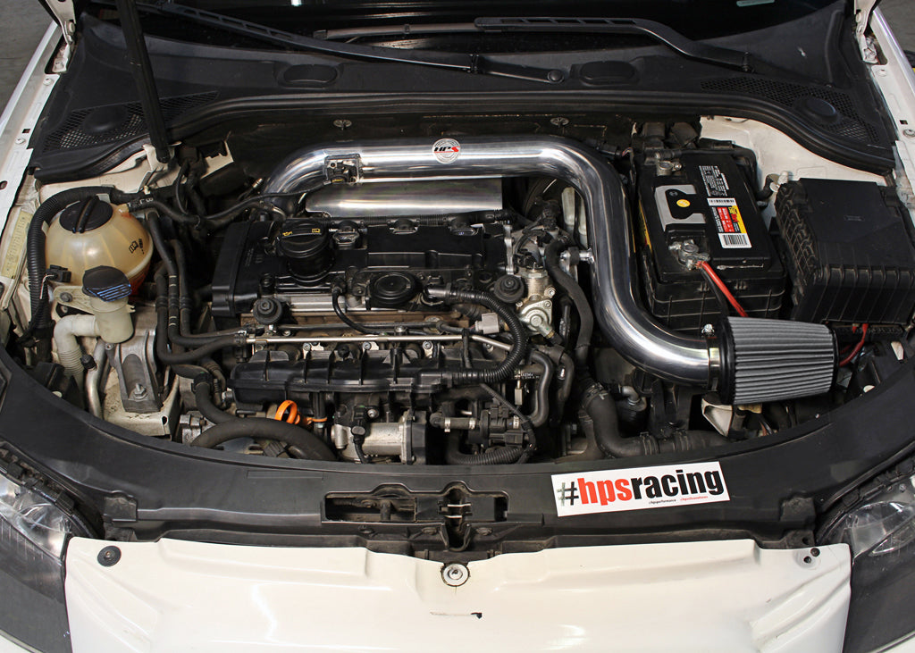 HPS Performance Products HPS Shortram Air Intake Kit 2006-2008 Audi A3 2.0T Turbo FSI, Includes Heat Shield, 827-565
