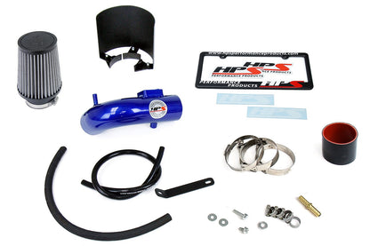 HPS Performance Products Shortram Air Intake Kit 2015-2018 Honda Fit 1.5L, Includes Heat Shield, Blue