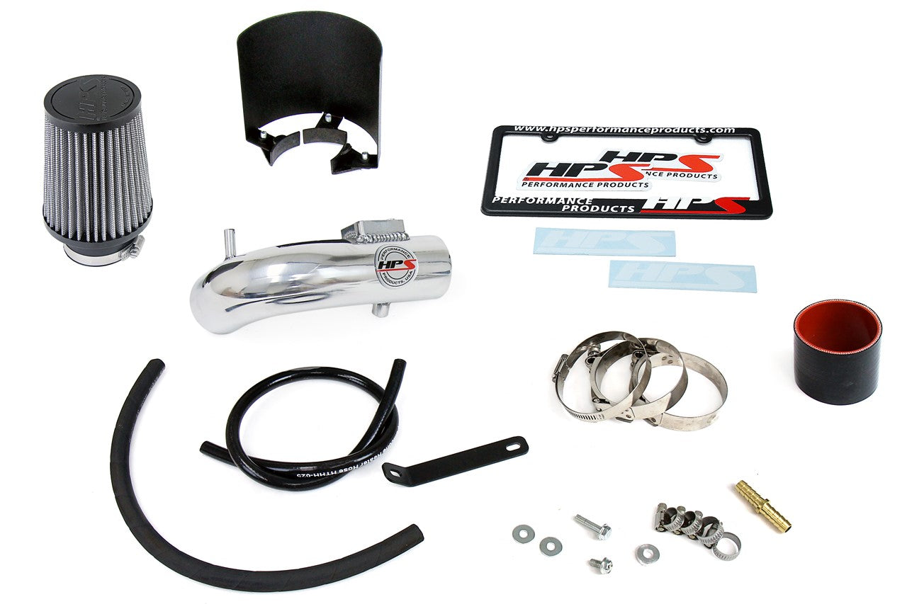 HPS Performance Products Shortram Air Intake Kit 2015-2018 Honda Fit 1.5L, Includes Heat Shield, Polish