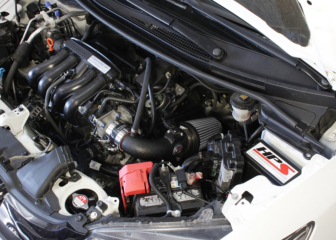 HPS Performance Products Shortram Air Intake Kit 2015-2018 Honda Fit 1.5L, Includes Heat Shield, Black