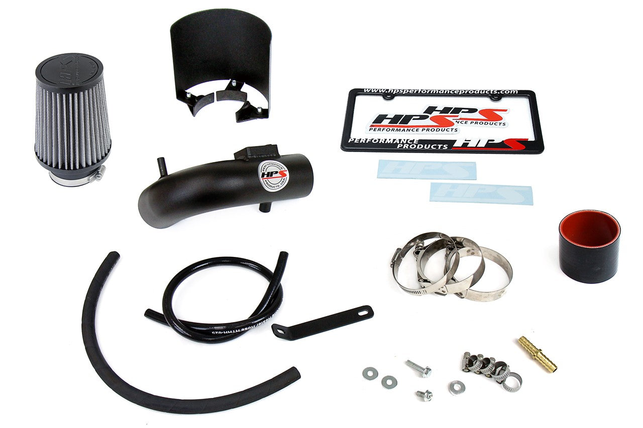 HPS Performance Products Shortram Air Intake Kit 2015-2018 Honda Fit 1.5L, Includes Heat Shield, Black