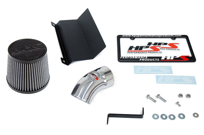 HPS Performance HPS Shortram Air Intake Kit 2015-2017 Chrysler 200 2.4L without MAF sensor, Includes Heat Shield, Polish
