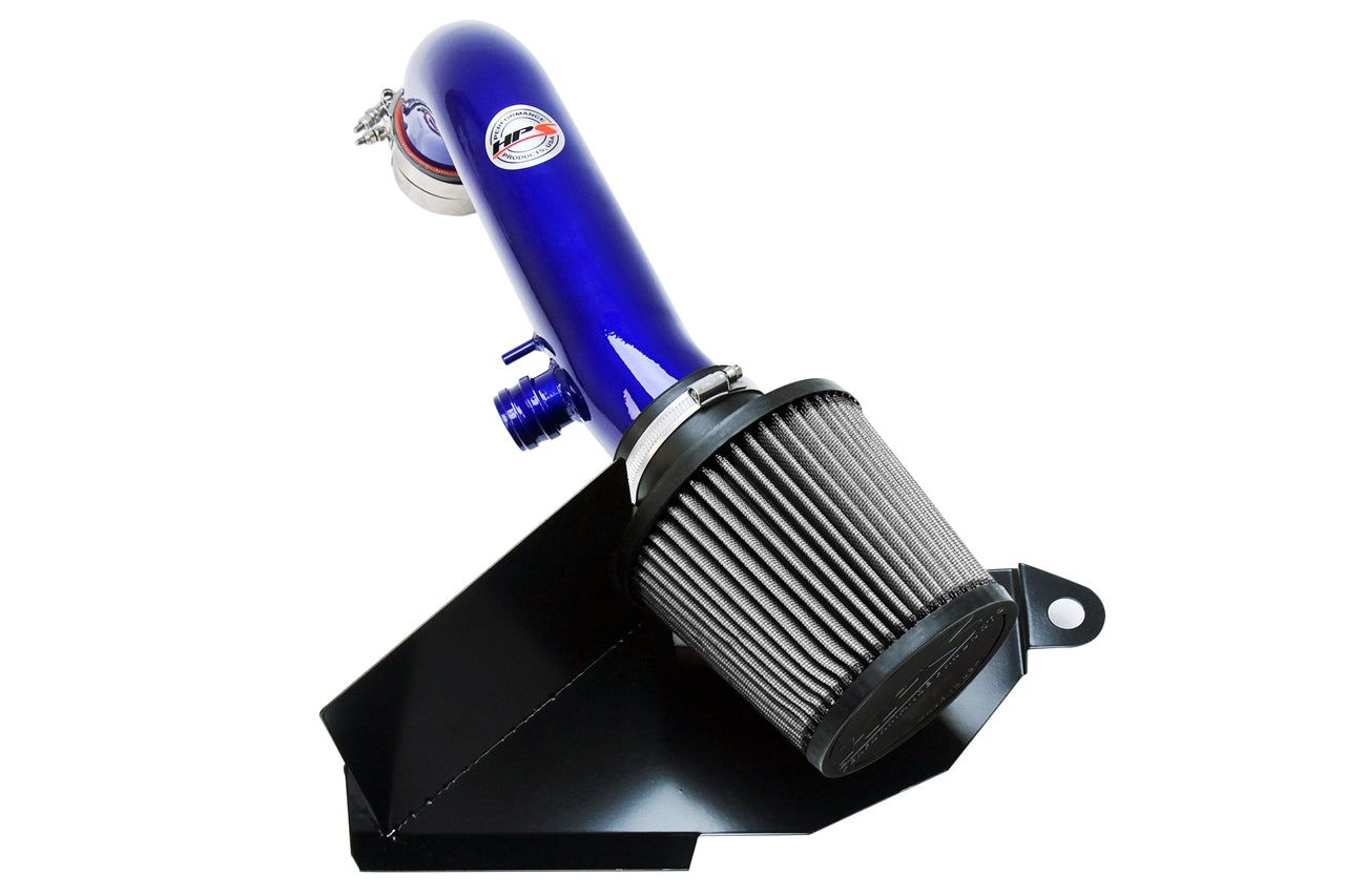 HPS Performance Products Shortram Air Intake Kit 2015-2017 Audi S3 2.0T TFSI Turbo, Includes Heat Shield, Blue