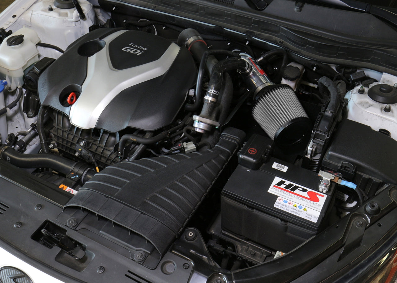 HPS Performance HPS Shortram Air Intake Kit 2011-2015 Kia Optima 2.0L Turbo, Includes Heat Shield, 827-587