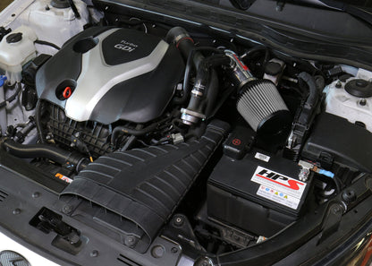 HPS Performance HPS Shortram Air Intake Kit 2011-2015 Kia Optima 2.0L Turbo, Includes Heat Shield, 827-587