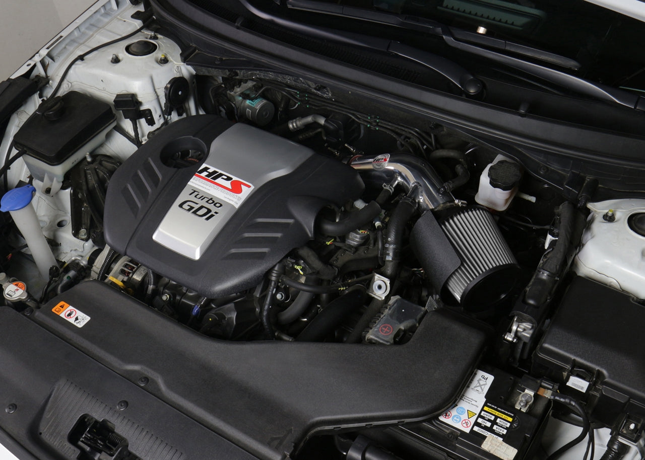 HPS Performance HPS Shortram Air Intake Kit 2016-2017 Kia Optima LX 1.6L Turbo, Includes Heat Shield, 827-594