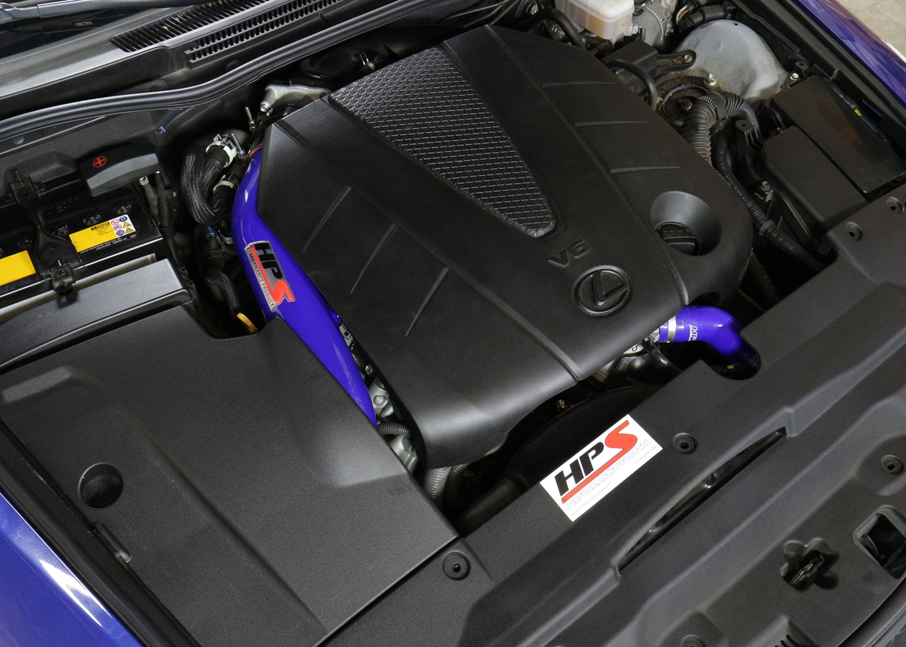 HPS Performance Products Shortram Air Intake Kit 2006-2013 Lexus IS350 3.5L V6, Includes Heat Shield, Blue