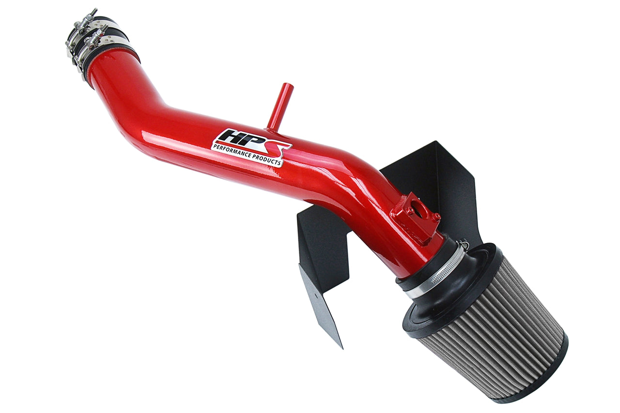 HPS Performance Products Shortram Air Intake Kit 2006-2013 Lexus IS250 2.5L V6, Includes Heat Shield, Red