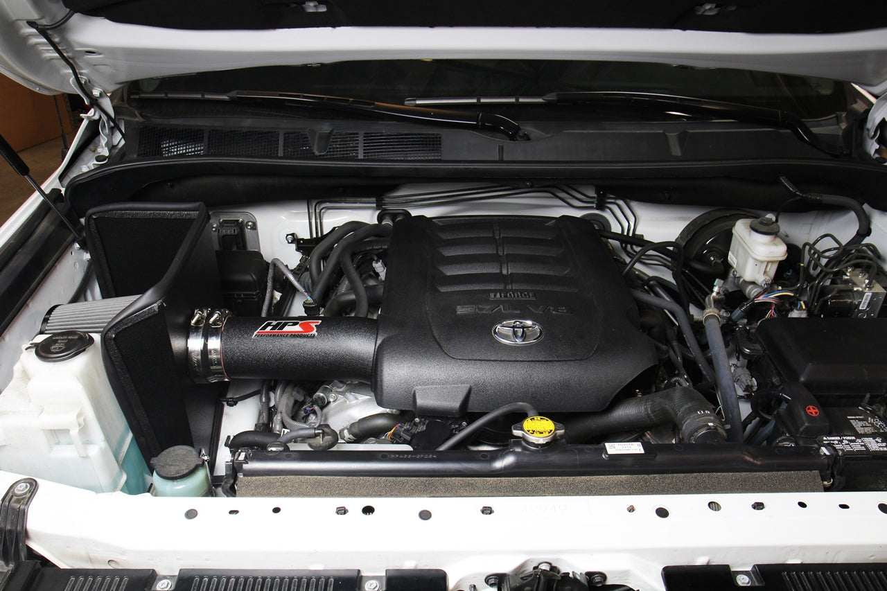 HPS Performance HPS Shortram Air Intake Kit 2012-2019 Toyota Tundra 5.7L V8, Includes Heat Shield, Black