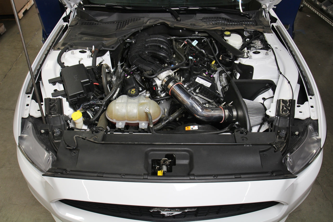 HPS Performance Shortram Air Intake Kit 2015-2017 Ford Mustang 3.7L V6, Includes Heat Shield, Red