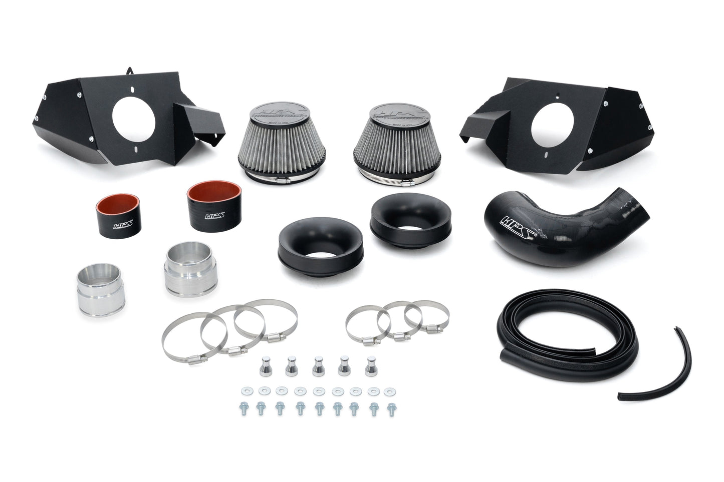 HPS Performance Air Intake Kit with Heat Shield, 2021-2025 BMW M3 G80 3.0L Turbo, Black 827-772WB