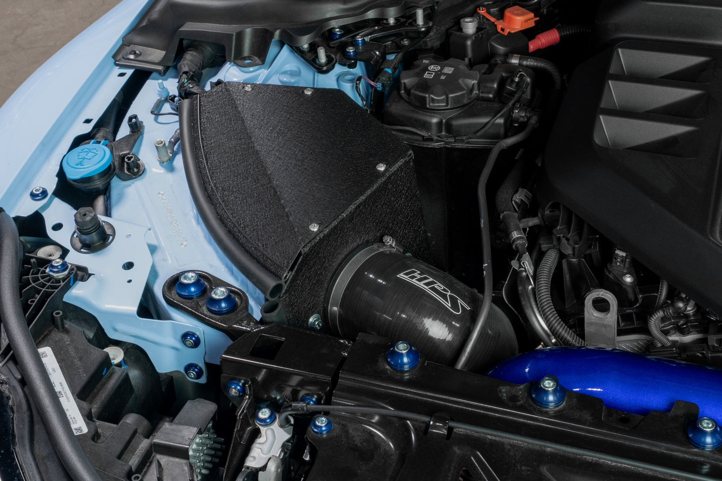 HPS Performance Air Intake Kit with Heat Shield, 2021-2025 BMW M3 G80 3.0L Turbo, Blue 827-772BL