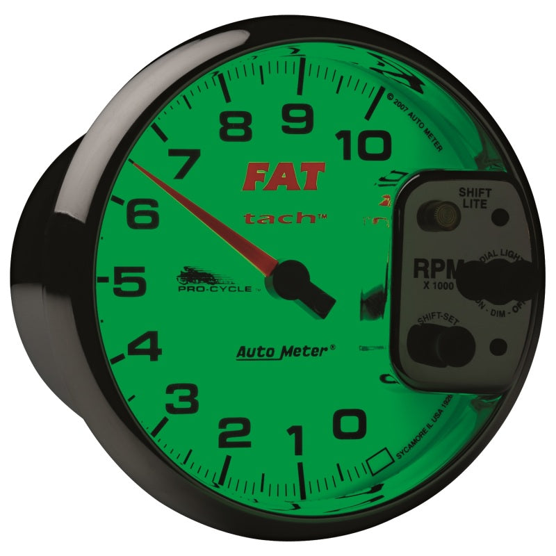 Autometer Pro-Cycle Gauge Tach 5in 10K Rpm Shift- Lite 2&4 Cylinder White Fat Tach 19265 19265 User 2