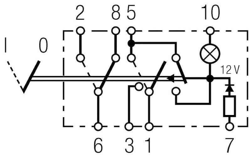 Hella Switch On/Off Hazard Warning 10A 007832321 007832321 Technical Drawing