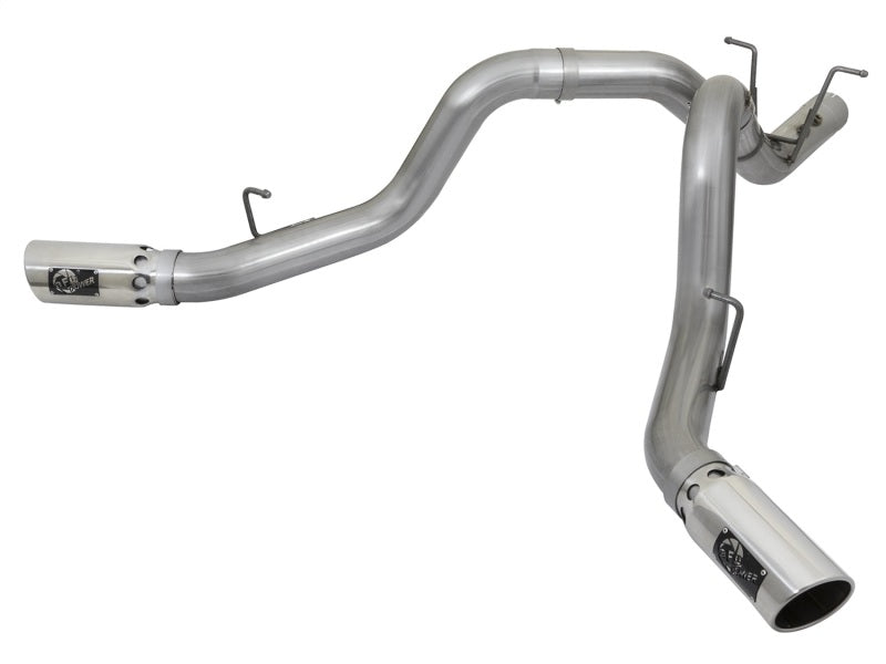 aFe Polished Large Bore-HD 4" 409 SS DPF-Back Exhaust 17 GM Diesel Trucks 49-44086-P Photo - Primary
