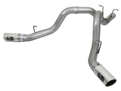 aFe Polished Large Bore-HD 4" 409 SS DPF-Back Exhaust 17 GM Diesel Trucks 49-44086-P Photo - Primary