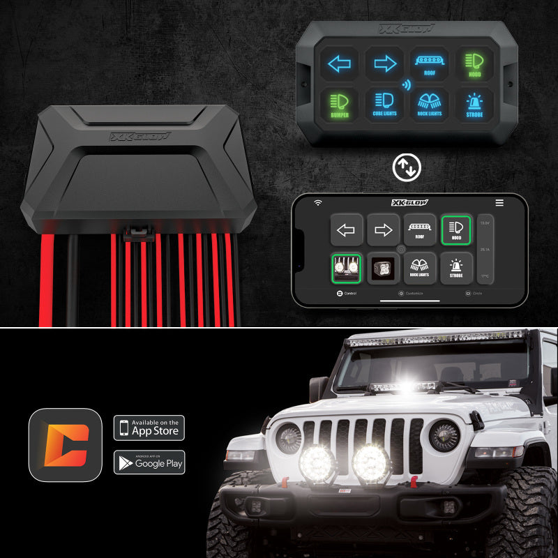 XKGLOW XK Glow XKcommand Bluetooth Switch Panel for Lights 12V Accessory Offroad XK-CMD-KIT XK-CMD-KIT User 1