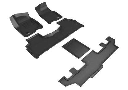3D MAXpider 2021 GMC YukonXL 7-Seat/Chevrolet Suburban 7-Seat Kagu 1st 2nd 3rd Row Floormats - Black L1GM02901509 L1GM02901509 Photo - Primary