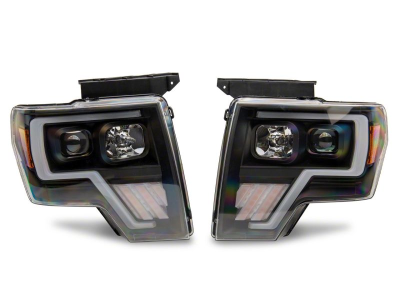 Raxiom 09-14 Ford F-150 Axial G4 Light Bar Switchback Projector Headlights- Blk Housing (Clear Lens) T546755 T546755 Photo - Close Up