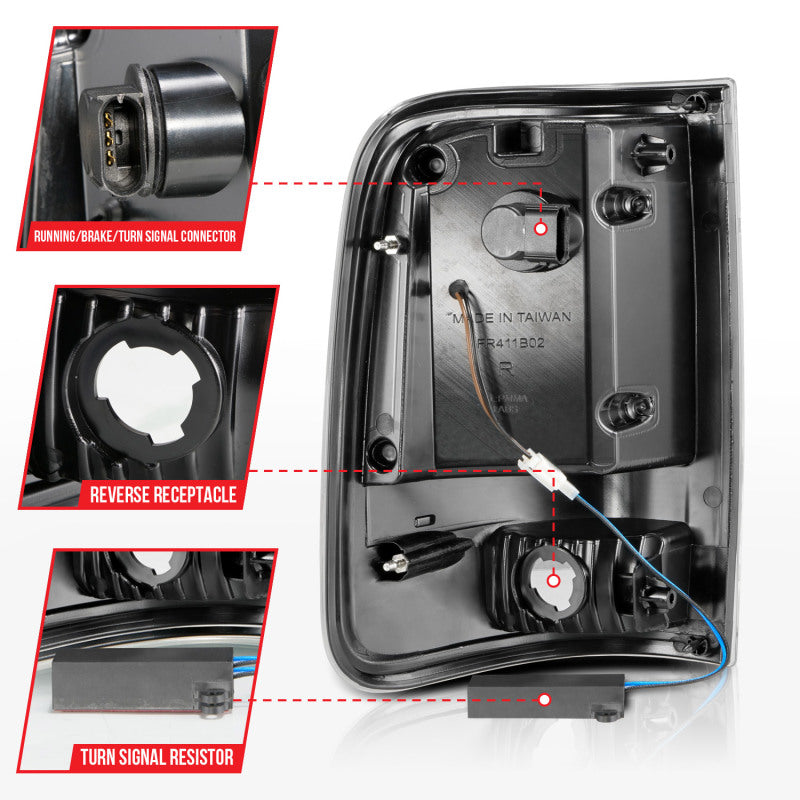 ANZO 2004-2006 Ford F-150 LED Tail Lights w/ Light Bar Black Housing Clear Lens 311342 311342 Photo - Unmounted