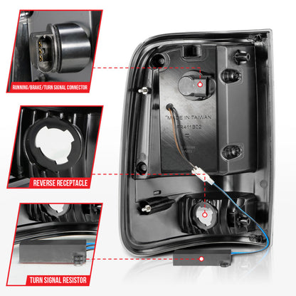 ANZO 2004-2006 Ford F-150 LED Tail Lights w/ Light Bar Black Housing Clear Lens 311342 311342 Photo - Unmounted