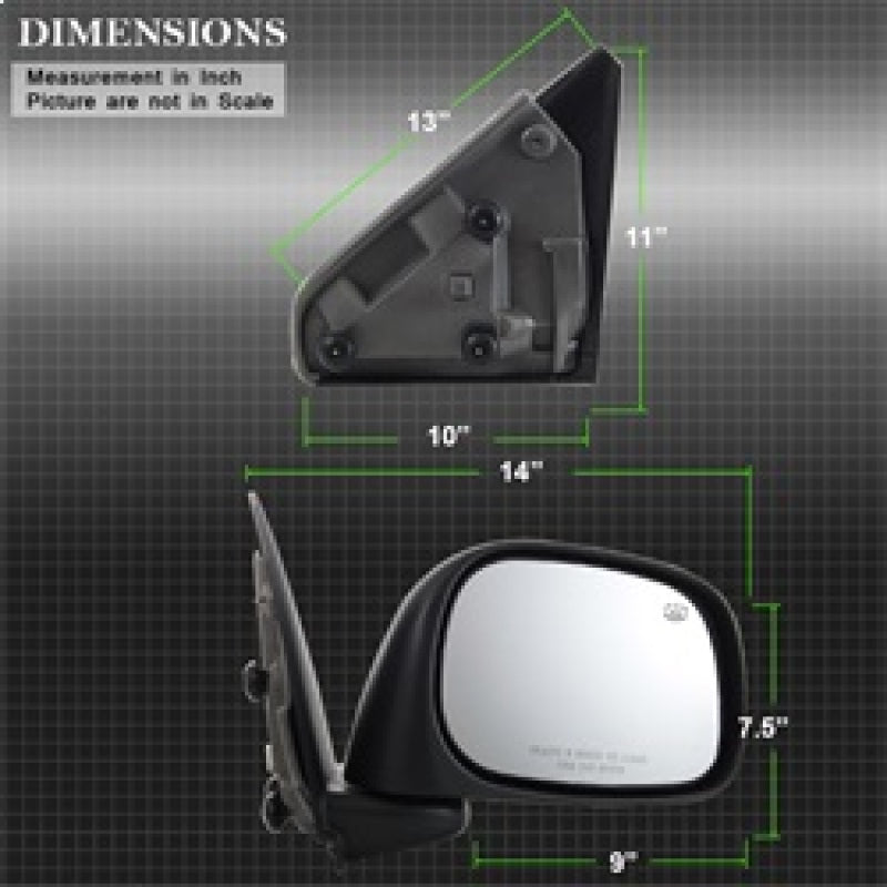 SPYDER xTune Dodge Ram 02-08 Power Heated OE Mirror - Right MIR-03DRAM02-PW-R 9938603 9938603 Photo - Unmounted